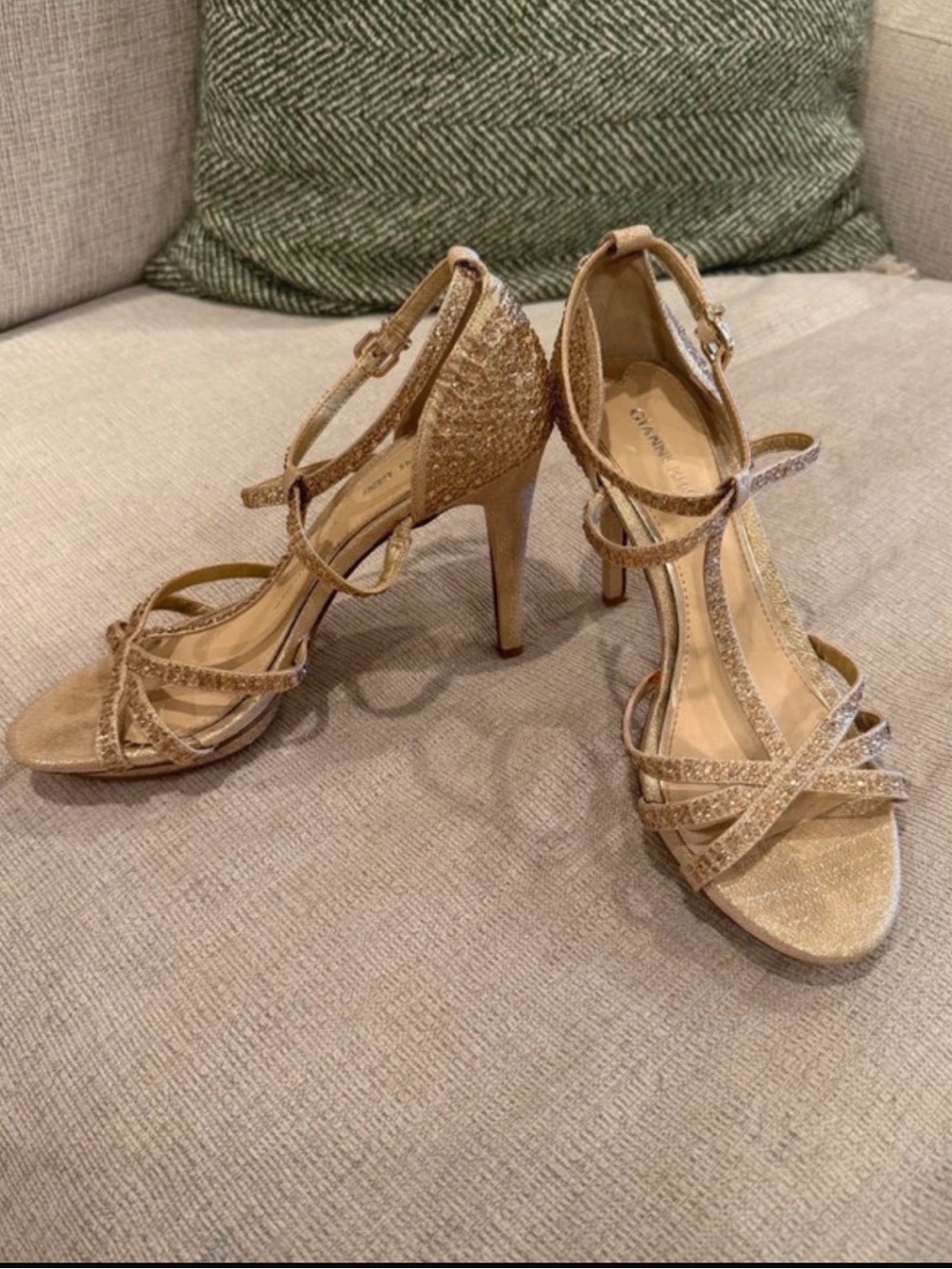 Gianni Bini Women's Gold Strappy High Heel Sandals